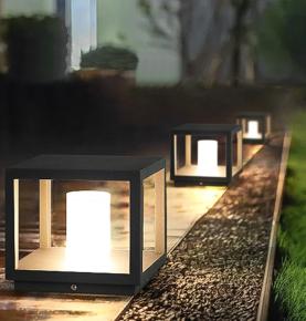 C3023-C Outdoor Garden Waterproof LED Solar Landscape Lighting Lamp Post Lights